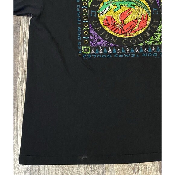 Vtg 90s Louisiana Cajun Country Les Bon Temps Roulez TShirt USA Single Stitch XL - Picture 11 of 11